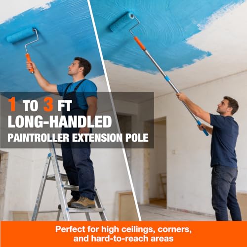 Kingorigin 12 Pack 9 Inch Paint Roller Kit with 3FT Extendable Pole by KingOrigin - Image 3