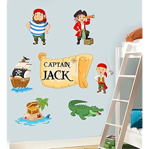 Personalised Pirates Pack Wall Art Stickers Cover