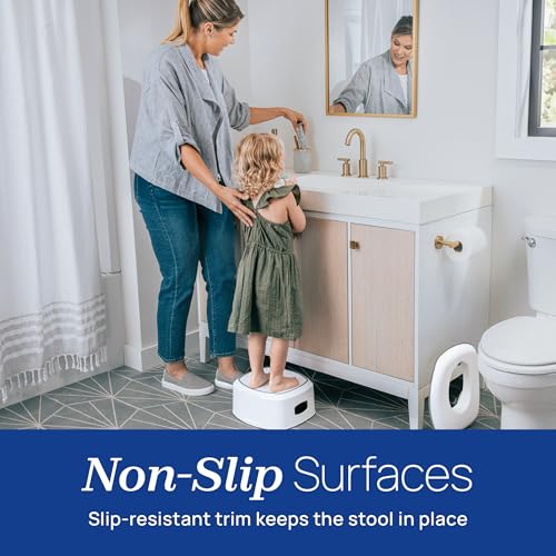 Image of Chicco Single Step Stool, Durable Lightweight Plastic with Easy-Grab Handles, Textured Top and Slip-Resistant Base