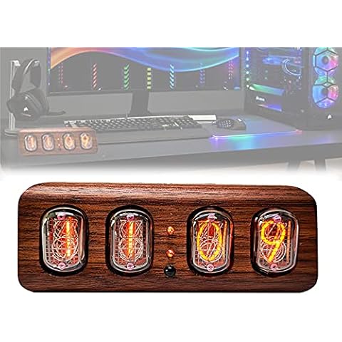 enweQVQ Nixie Tube Clock Kit, Glow Tube Clock with Touch Button, Dimming Precise Timing, Glow Clock for Gifts for Family, Friends, Lovers,B Cover