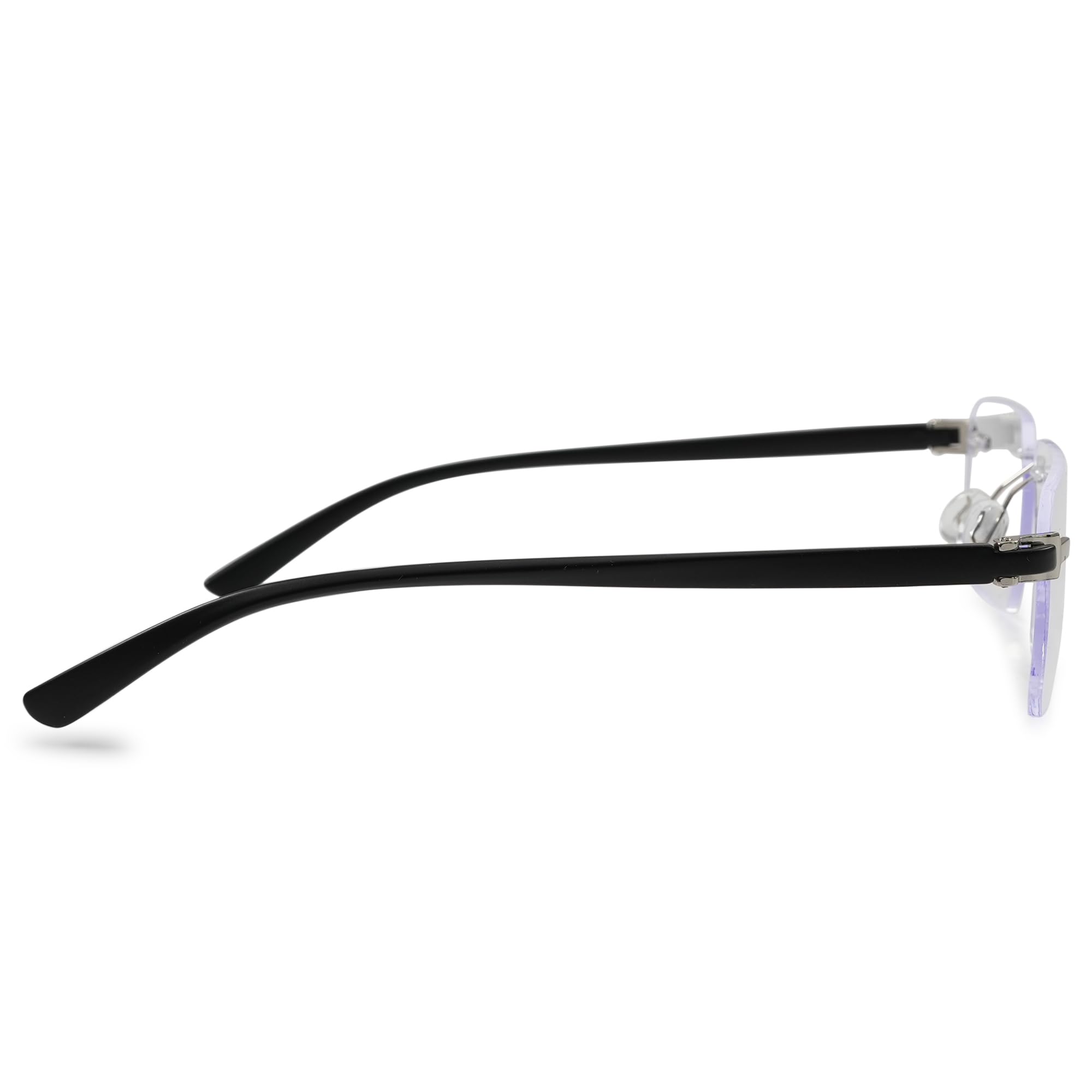 Redex Rimless Aviator Frame For Men & Women (Black) (Silver) - Image 7 thumbnail