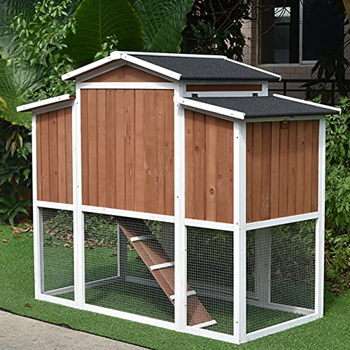 THCSY Outdoor Hühnerstall, großer Hühnervoliere aus Holz, wetterfester Hühnerkäfig mit verzinkten Tablettlauframpen und… – Bild 3