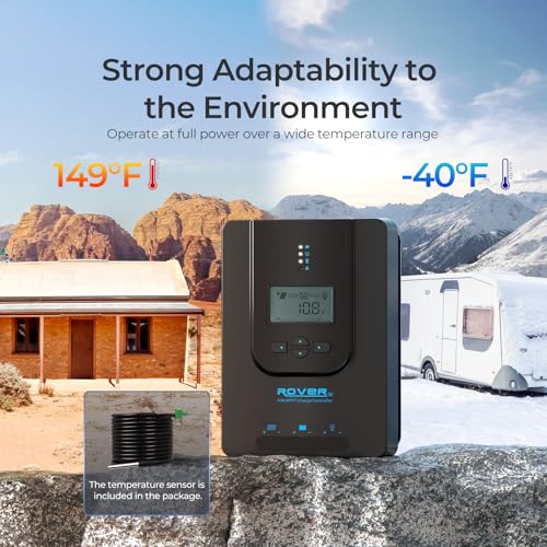 Renogy Charge Controller-Rover 40A MPPT 12V/24V Auto-Detect LCD Display | 99.9% Efficiency for Gel/Flooded/Lithium Batteries | Dual-Peak Tracking & Modbus Support - image 3