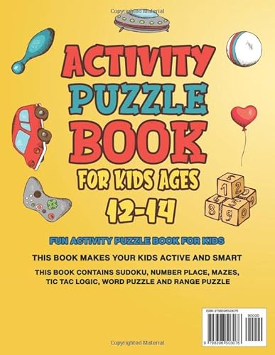 Activity Puzzle Book For Kids Ages 12-14 Years Old V2: Activity Book For Boys And Girls, Fun Activities For Smart Kids, Brain Games, Perfectly to ... Mazes, number place, tic tac logic And More