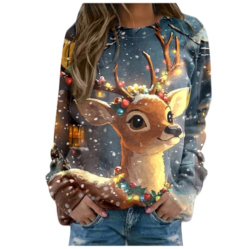 Pull de Noël femme imprimé renne fini les pulls qui grattent restez élégante au chaud