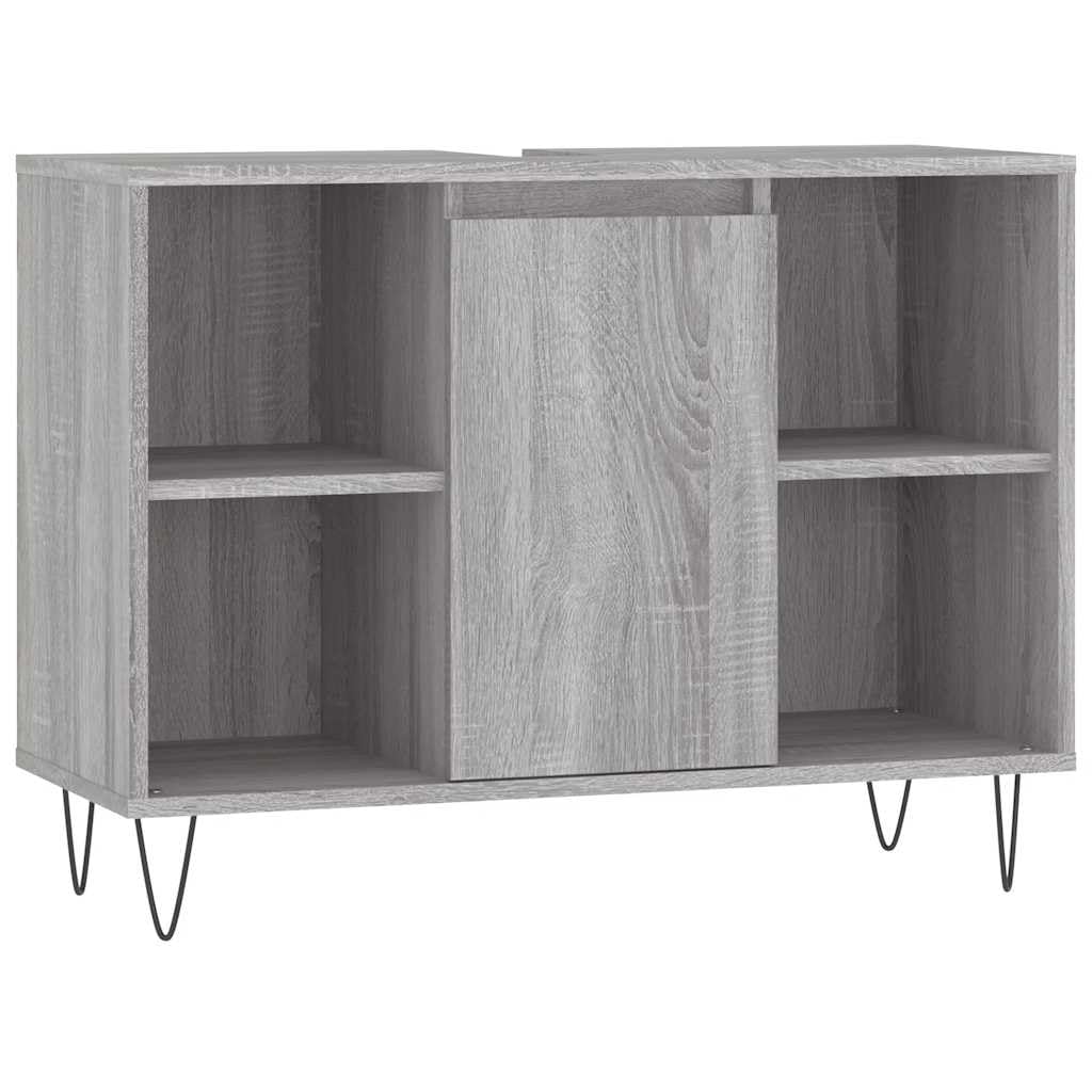 Armadietto da bagno grigio Sonoma, 80 x 33 x 60 cm, mobile da