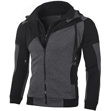 Mens Personalized Color Block Hoodies Fashion Double Zip Slim Fit Men Casual Hoodies For Cardigans Fitness Running Sports Fleece Sweatshirt