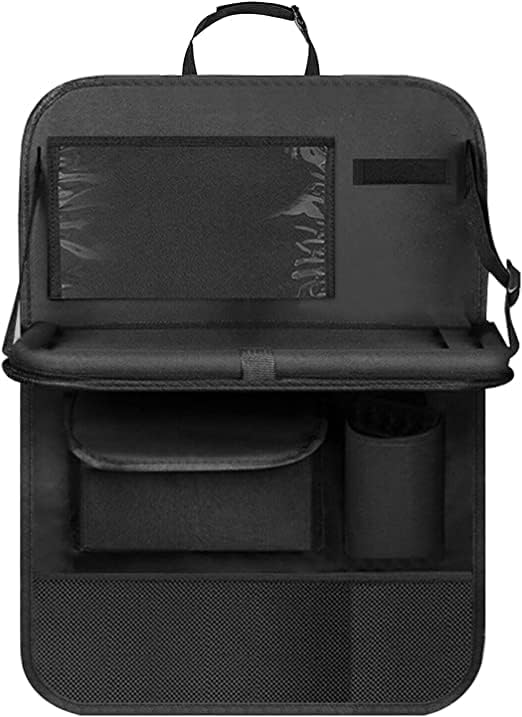 CaiTang Car Organiser Back Seat, Backrest Protector Car Children with Folding Table, Car Seat Organiser Children with Table, Waterproof Car Backrest Protector for Children, 600D Oxford Fabric…