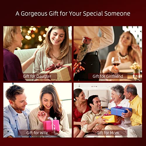 Fancime 14K Solid White Gold Pendant February Birthstone Jewelry Natural Amethyst Gemstone Necklace Pear Shaped Teardrop Christmas Gifts For Mom Women, Sterling Silver Chain 16" + 2" Extender #TOP5