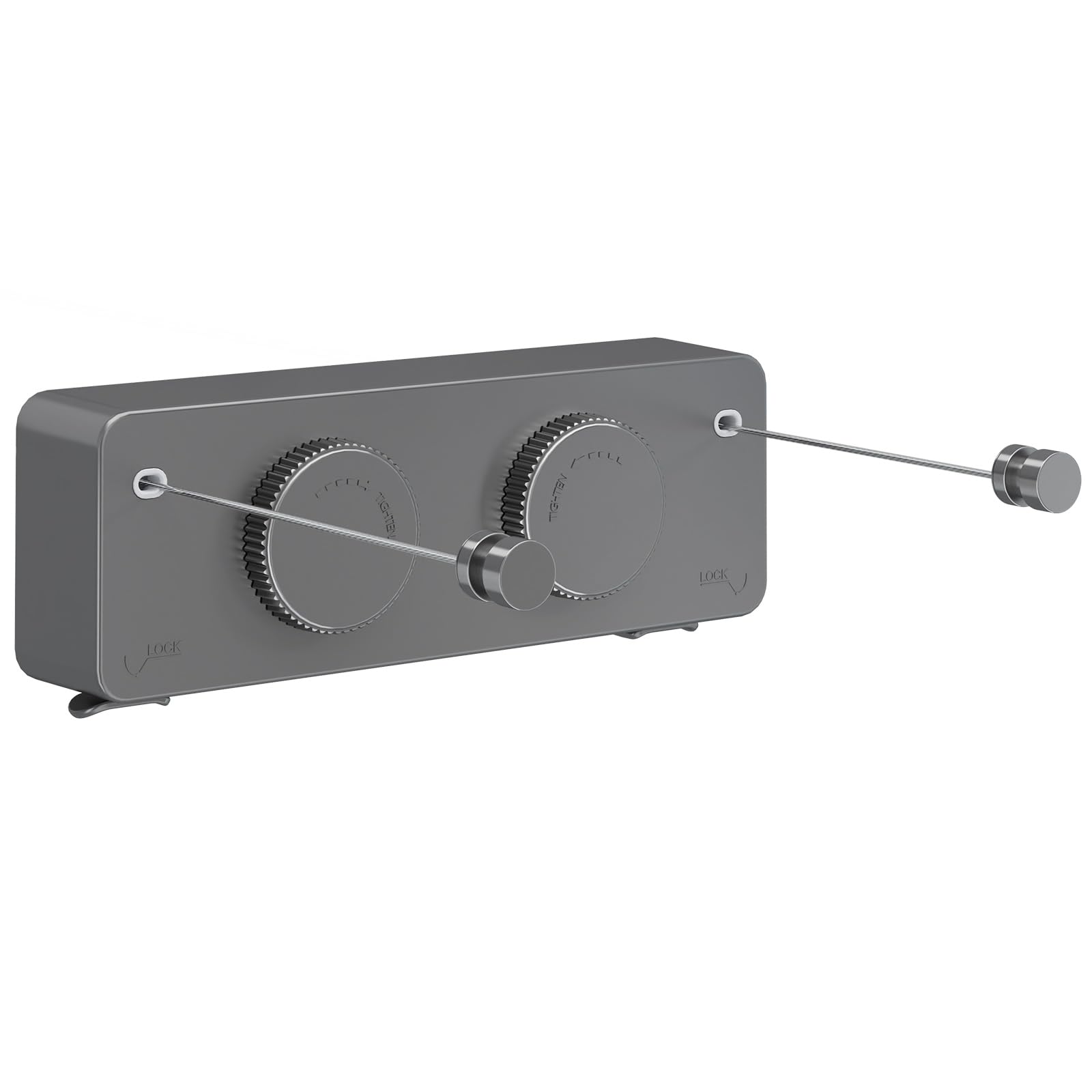 Danpoo Tendedero retráctil, perilla ajustable anticaída, resistente al desgaste, para interiores y exteriores, con alambre de acero inoxidable de 2 x 14 pies, soluciones de secado de pared de