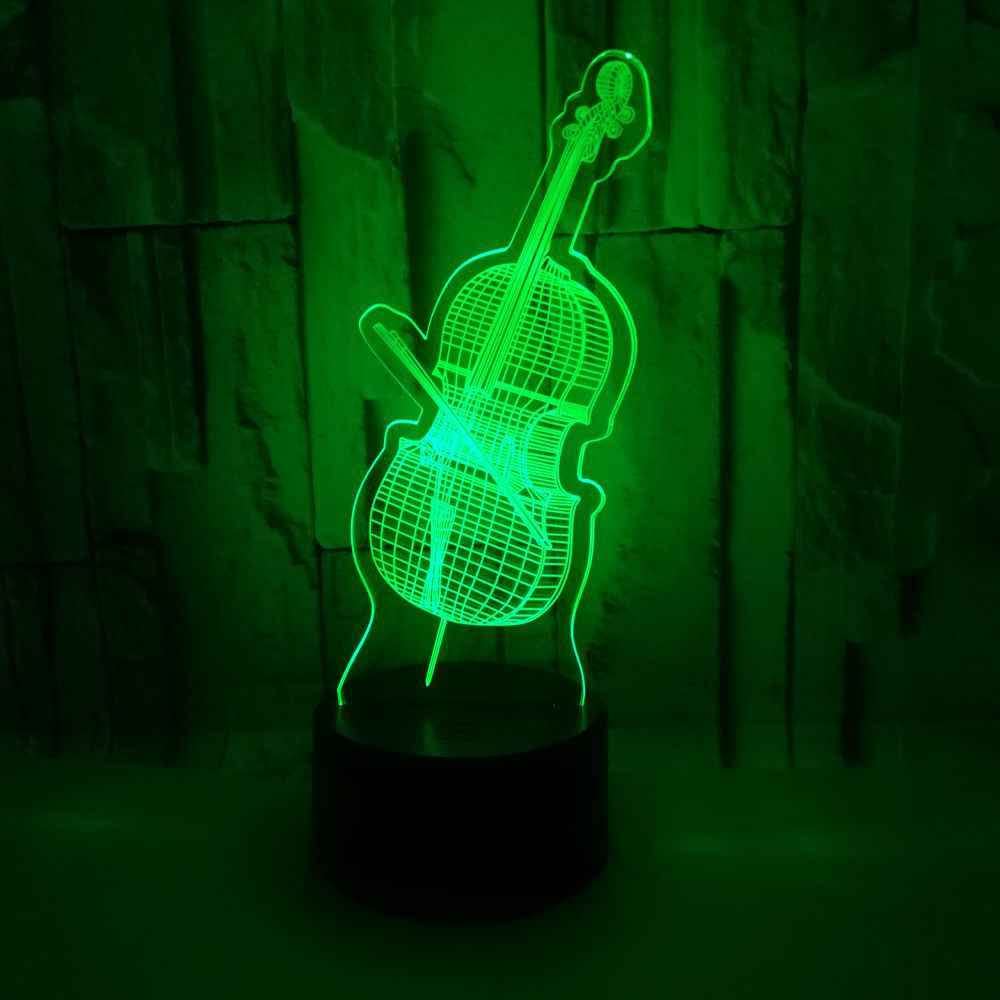 Telecomando 3D Violino 16 Luci Notturne Colore Illusione Acrilico LED Lampada Da Comodino Bambini Camera Da Letto Scrivania Decor Regali Di Compleanno Giocattolo Per I Bambini