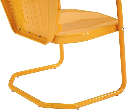 Miniatura 9 de Renaissance Romance - Silla de metal para exteriores, mandarina, 18.7 pulgadas de profundidad x 22 pulgadas de ancho x 33.25 pulgadas de alto, fácil