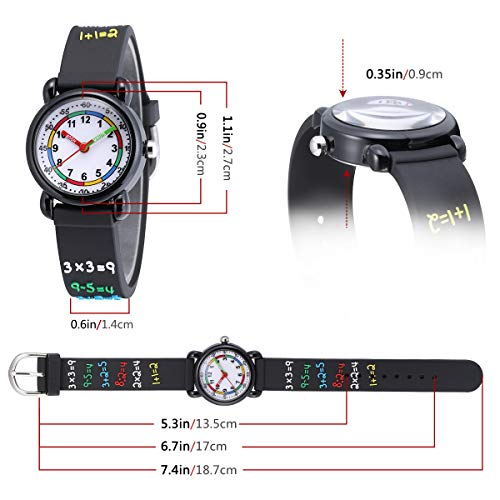 Image of Jewtme Cute Toddler Children Kids Watches Ages 3-8 Analog Time Teacher 3D Silicone Band Cartoon Watch for Little Girls Boys