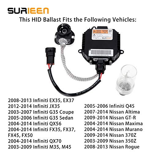 NZMNS111LANA Xenon HID Headlight Ballast Control Unit Module with Ignitor and Power Wiring Harness Replace for 28474-8991A,28474-89904,Fit for Nissan Murano,Maxima,Altima,350Z,Infiniti QX56,G35,FX35 - Thumbnail 3
