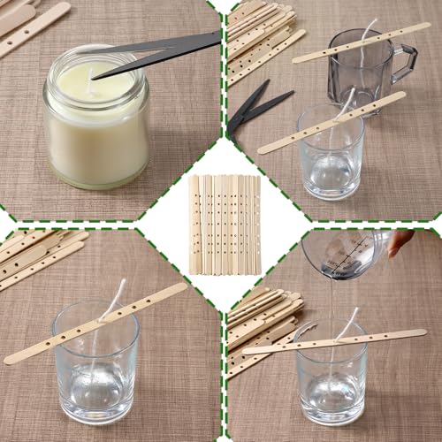 100 Soportes de Mechas para Velas de Madera con 7 Agujeros miniatura 5