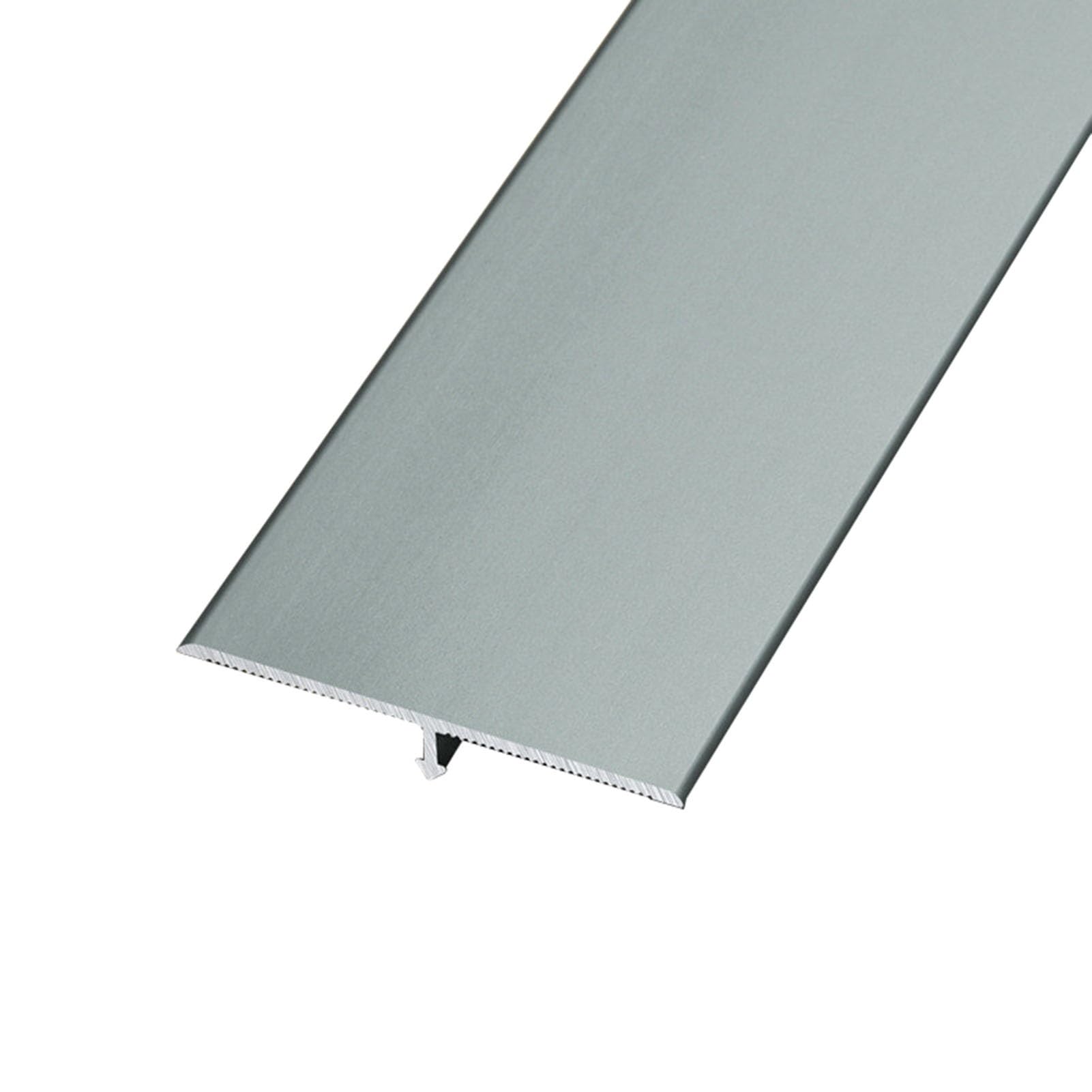 Metal Floor Transition Strip for Doorways, T Molding Laminate Tile Floor Flat Divider Strip Edging Trim, 3 PCS Waterproof Threshold Gap Cover(Gray)