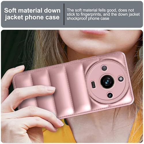 Image of Amazon Brand - Solimo Puffer Case Camera Protection Soft Back Cover for Realme 11 Pro 5G - Rose Gold