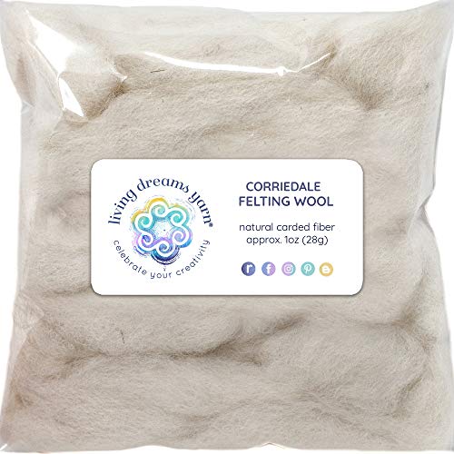 Super Clean Natural Corriedale Fiber for Needle Felting, Spinning, Doll Hair and Waldorf Crafts - Natural White
