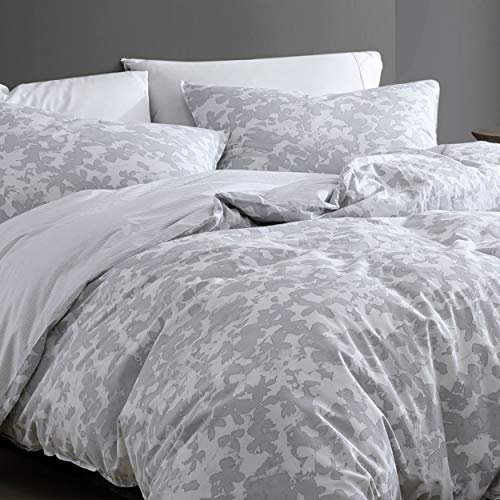 Ropa de cama Queen gris Kenneth Cole: juego de edredón de algodón suave 5