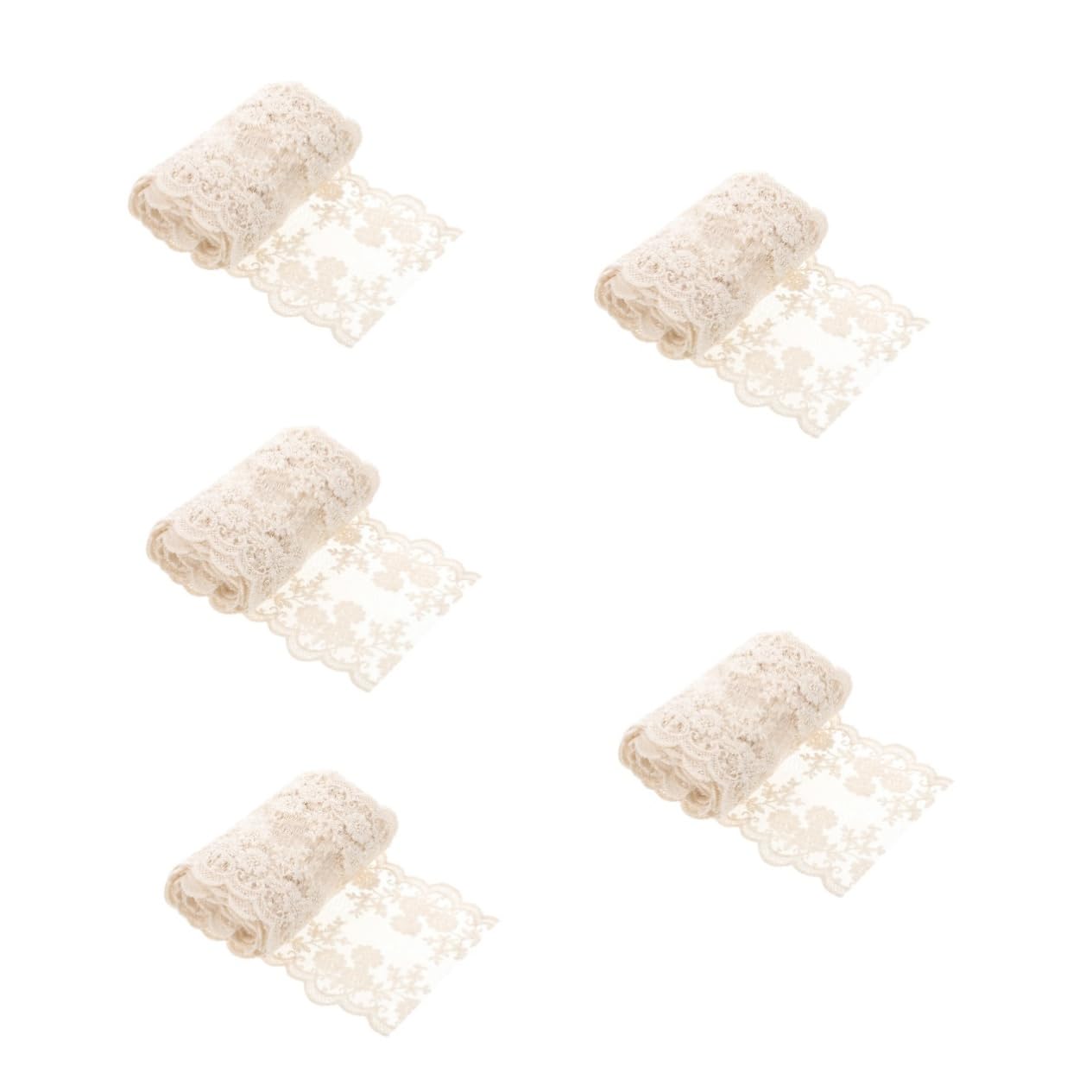 5rollos Encaje Decorativo De Flores Para Ropa y Manualidades Metros De Encaje Sin Elasticidad Para y Decoración De Vestidos
