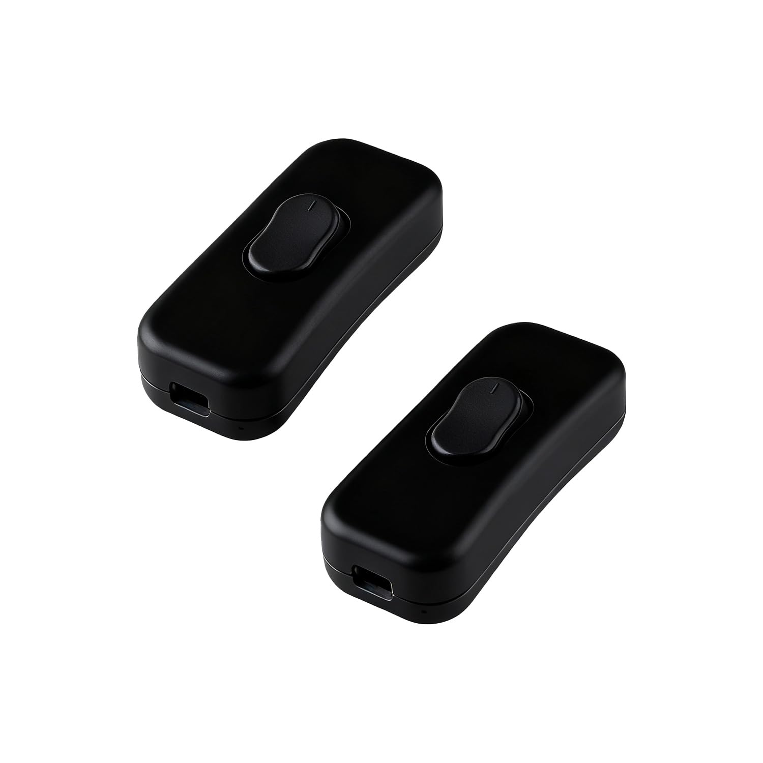 Wellrun 2 Pack Torpedo Switch, Inline Lamp Switchs Replacement, 250V Plastic Bedside Light Switch for Desk Lamp/Light/Bulb(Black)