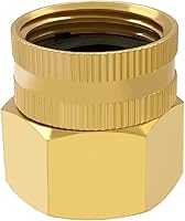 Vista 4 de Hooshing Adaptador giratorio de manguera de jardín de latón 3/4 "GHT a 1" NPT hembra a hembra conector de tuberías