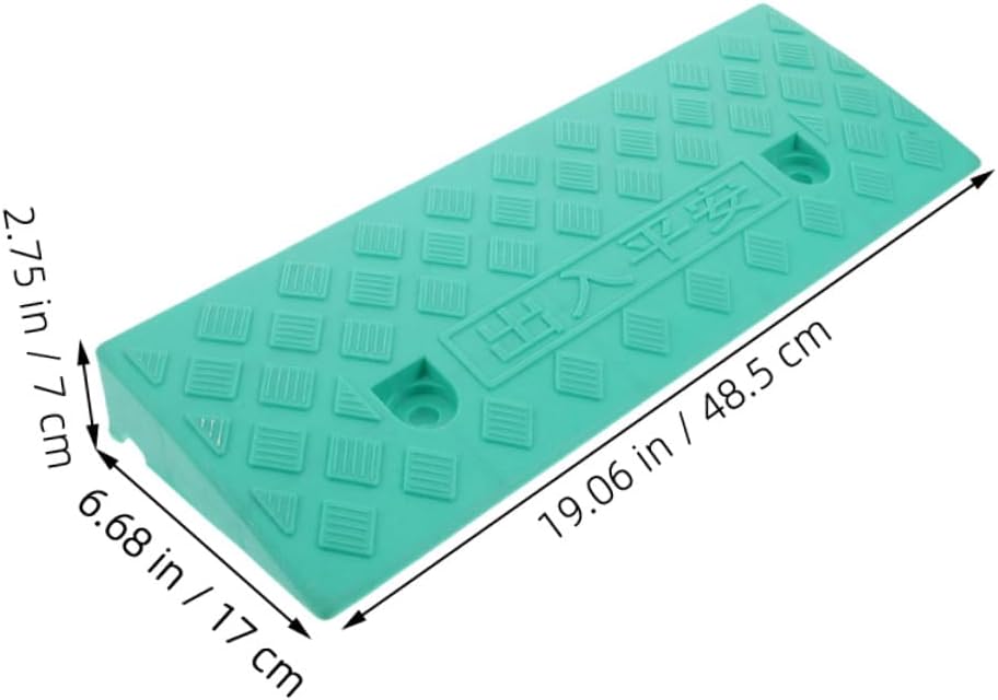 Plastic Step Ramp and Door Threshold Ramp 7cm Green, Sturdy Climbing Pad Mat for Electric Wheelchairs, Motorcycles, Scooters, Indoor and Outdoor Accessibility Aid