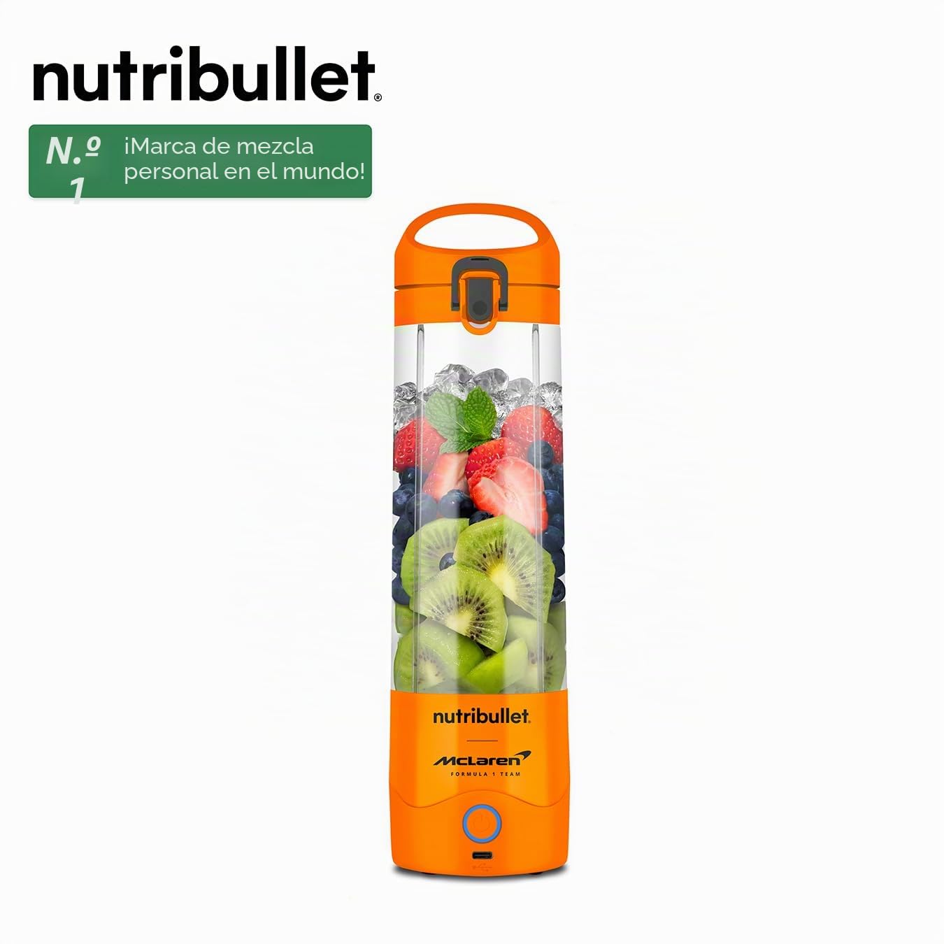 nutribullet Licuadora portátil McLaren (gris y papaya)