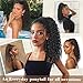 AISI BEAUTY Curly Drawstring Ponytail Hair Extension for Women 20 Inch Natural Looking Synthetic Clip in Ponytail Extension for Daily Party Use(Black with Brown Highlights)
