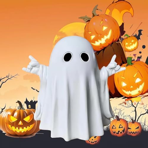 Halloween Ghost Figurine Cute Spooky Resin Ghost Statue Funny Ghost Ornaments, Indoor Spooky Home Decor