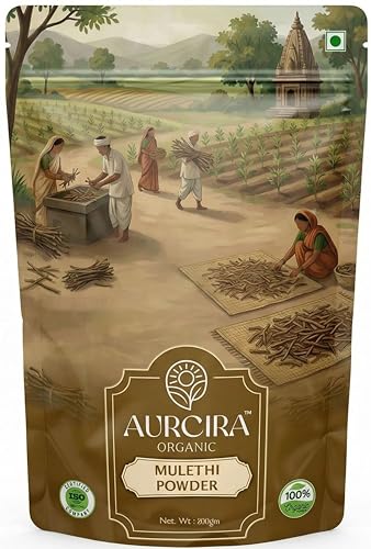 Mulethi Powder | 100% Pure Licorice Root Powder (Glycyrrhiza glabra) | Mulethi Churna/Yashtimadhu Powder | Yashtimadhu for your health, Skin and Hair Care | Atimadhuram/Athimadhura