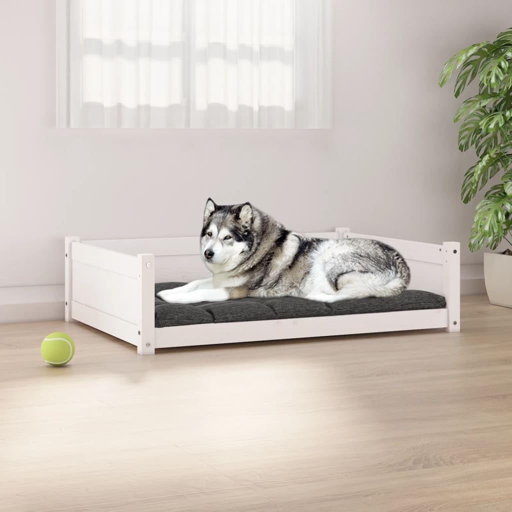 Mangloder - Cuccia per cani in legno massello di pino con pareti laterali, 105,5 x 75,5 x 28 cm, cuscino per cani, cuscino per animali domestici, per cuccioli, interni ed esterni, antiscivolo