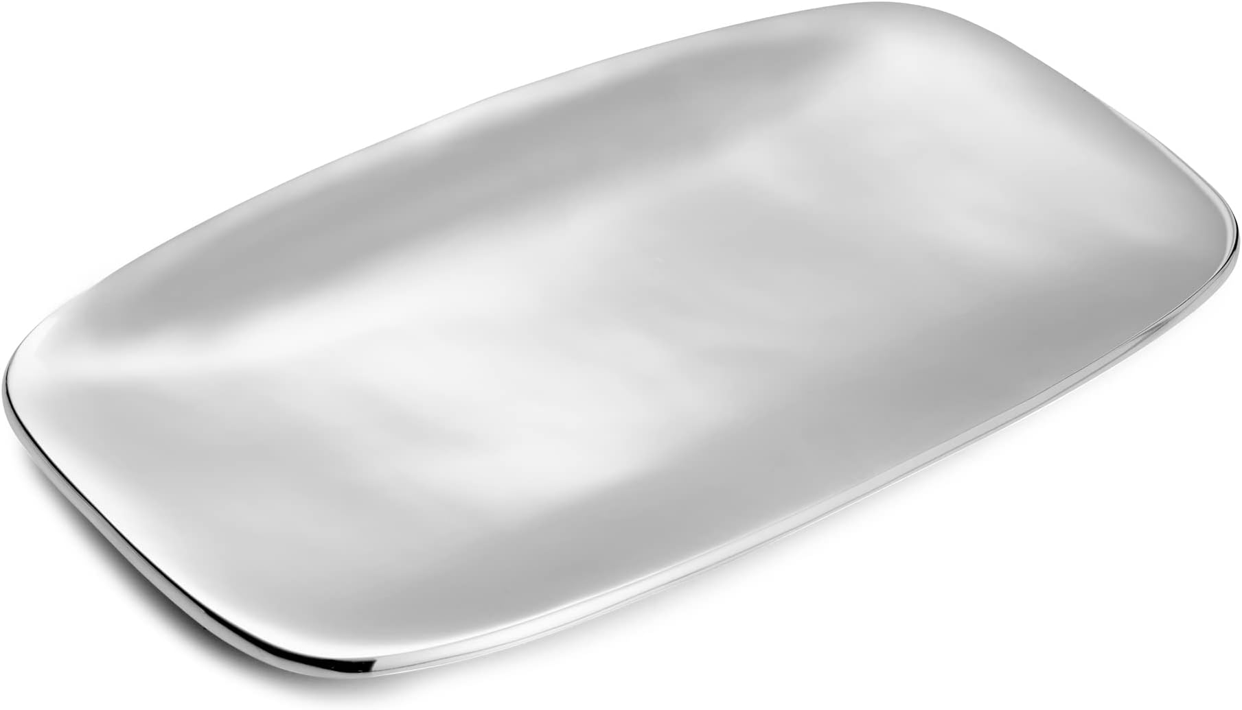 Nambé Marupa Platter – 18 x 9.5 Inch Alloy Platter with Rounded Corners & Smooth Surface – Ideal for Appetizers, Snacks, Fruits, Desserts, Pastries & Decorative Table Display