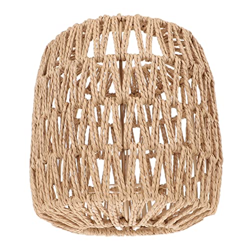 PartyKindom Abat-jour Tissé En Rotin Synthétique Décoratif, Abat-jour Suspendu De Lanterne Kaki, Lumière Douce Et Chaleureuse Pour Maison Et Restaurant, Pièce Unique