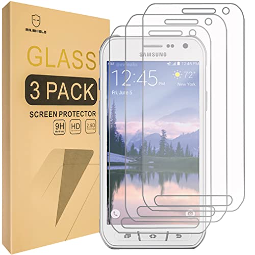 Mr.shield [3-Pack] Designed For Samsung Galaxy S6 Active (Not Fit Galaxy S6) [Tempered Glass] Screen Protector [Japan Glass 9H Hardness] Lifetime Replacement #TOP7