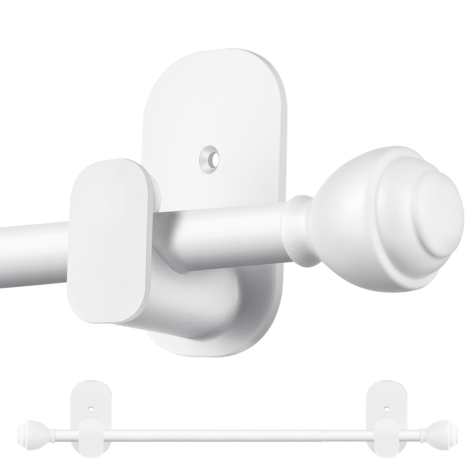 KAMANINA White Adhesive Curtain Rod