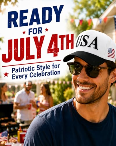 Image of USA Flag Hat for Men Women - 3D Embroidered Patriotic Baseball Cap, 4th of July, 250th