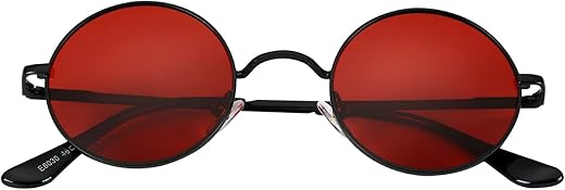 Kursan John Lennon Glasses Small Round Polarized Sunglasses for Women Men Hippie Retro Circle Red Sunglasses - 45MM