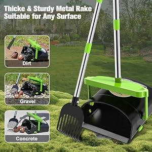 UPSKY Pooper Scooper Swivel Bin & Rake with 100 Waste Bags, Dog Pooper Scooper Bags Attachment for Large Medium Small Dogs, Long Handle Metal Dog Poop Scooper with Lid Hook for Yard Dog Kennel Green UPSKY Pooper Scooper Swivel Bin & Rake with 100 Waste Bags, Dog Pooper Scooper Bags Attachment for Large Medium Small Dogs, Long Handle Metal Dog Poop Scooper with Lid Hook for Yard Dog Kennel Green