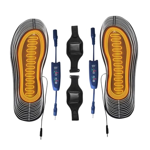 Semelles chauffantes | Chauffe-pieds thermiques de 28 cm à 3 vitesses rechargeables EVA | Auto-chauffantes portables contrôle de la température alimenté par USB | Intérieur extérieur trajet randonnée