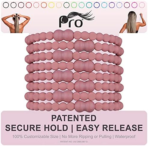 PRO Hair Tie - Easy-Release Clasp - Secure Hold - No Damage - Great for ANY Active Lifestyle (Rose Gold Pack of 8)