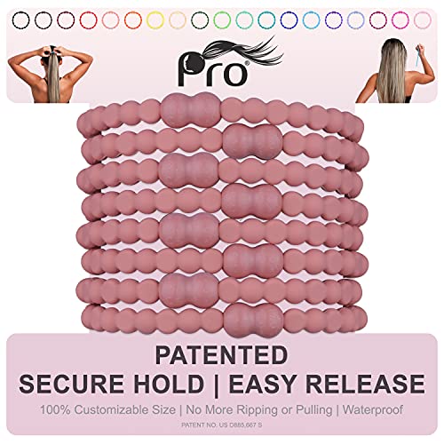 Pro Hair Tie - Easy-Release Clasp - Secure Hold - No Damage - Great For Any Active Lifestyle (Rose Gold Pack Of 8) #TOP3