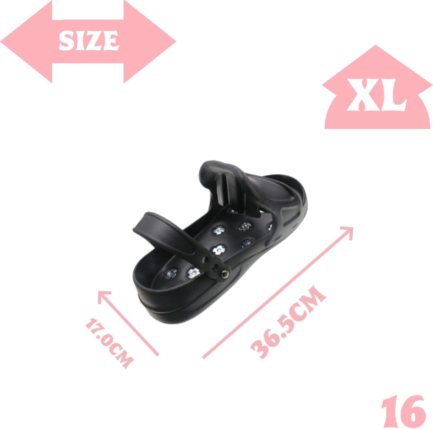 Anti-Slip Spiked Shoes for Epoxy Flooring with Secure Straps, Safe Walking on Resin Coatings and Floor Leveling Compounds - X-Large Size