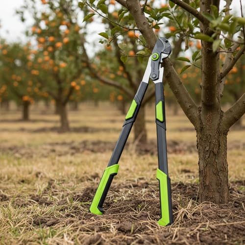 Image of Kraft Seeds Telescopic Gear Anvil Lopper, Heavy Duty Tree Branch Cutter with Long Stick, Pruning Cutter, Fruit Plucker, Carbon Steel Blade, Extendable Handle Tree Pruner Tool
