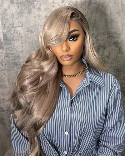 Alididi Ash Blonde Wig Human Hair 180% Density Milk Tea