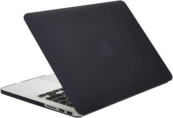 TECOOL Case compatible with old MacBook Pro 15 inch Retina 2015 2014 2013 2012 (A1398), Plastic Snap On Hard Shell Cover & UK EU Keyboard Protector, Black (Matte)