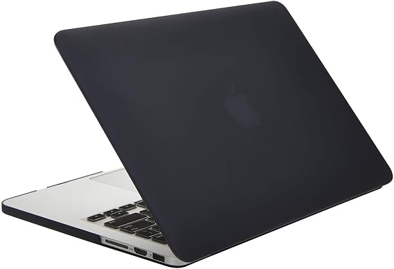 TECOOL Case compatible with old MacBook Pro 15 inch Retina 2015 2014 2013 2012 (A1398), Plastic Snap On Hard Shell Cover & UK EU Keyboard Protector, Black (Matte)