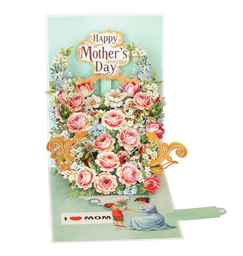 PQ Bees Peony Happy ��̓� �J�[�h �����p �a�����J�[�h �|�b�v�A�b�v��̓��J�[�h 3D�L�O�� �o�����^�C���f�[ �ޏ� �� �� �v �o���ւ̃|�b�v�A�b�v�J�[�h 6x8�C���` (���OMD)