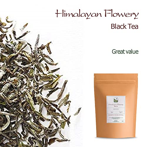 Himalayan Finest Flowery Tea Nepal - Nepalese Pure Loose Leaf Tea - Similar To Darjeeling But More Himalayan Tea Nepal Tea Pure Leaf Tea 100G #TOP2