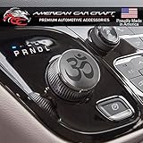 Dial Shifter Trim Plates Etched Brushed Stainless - Fits Chrysler 300/200/Pacifica & Voyager, Dodge Ram 1500, Rebel & RAM 2500, Dodge Durango | OM Symbol Etched